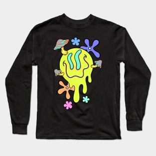 Trippy Smiley Face Long Sleeve T-Shirt